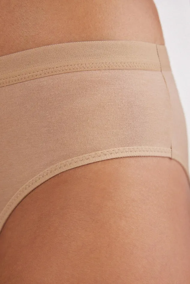 Intimissimi Bikini Panties Women SemiHigh Rise Cotton Briefs Natural 044 8211 Honey Soft Beige