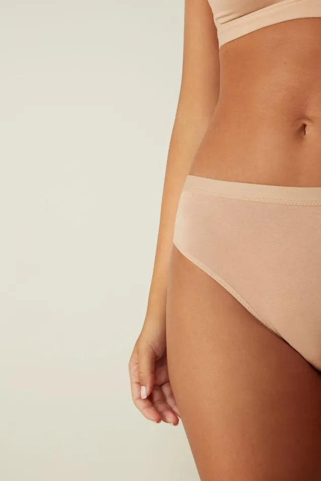 Intimissimi Bikini Panties Women SemiHigh Rise Cotton Briefs Natural 044 8211 Honey Soft Beige