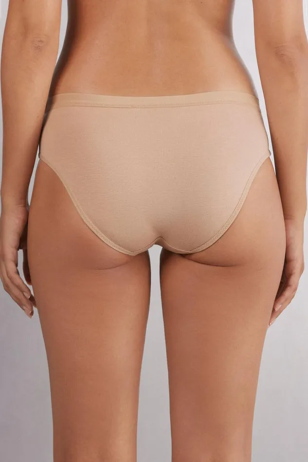 Intimissimi Bikini Panties Women SemiHigh Rise Cotton Briefs Natural 044 8211 Honey Soft Beige