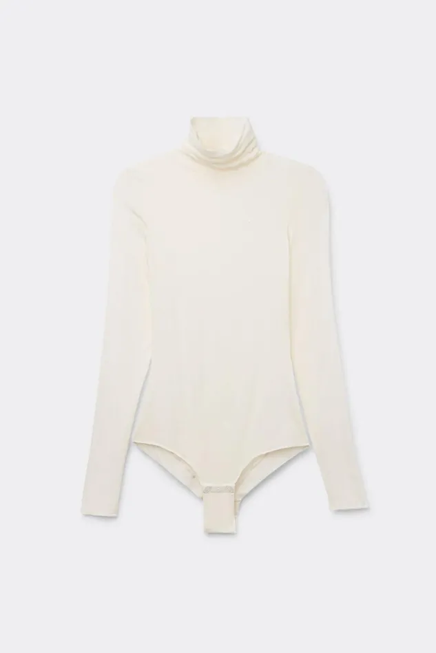Intimissimi Bodysuits Women High Collar Bodysuit In Modal Ultralight With Cashmere Ivory 231i 8211 Vanilla
