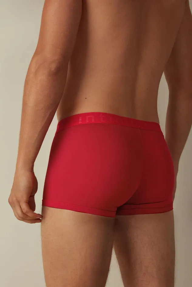 Intimissimi Boxers Men Microfiber Logo Boxer Shorts Red 887 8211 Rosso
