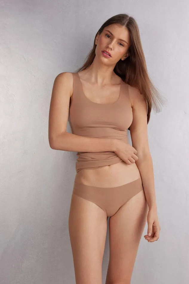 Intimissimi Brazilian Cut Women Seamless Cotton Brazilian Natural 417i 8211 Marrone Cappuccino