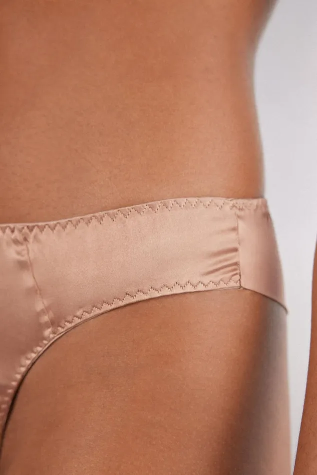 Intimissimi Brazilian Cut Women Silk Cheeky Briefs Natural 163i 8211 Satin Pink