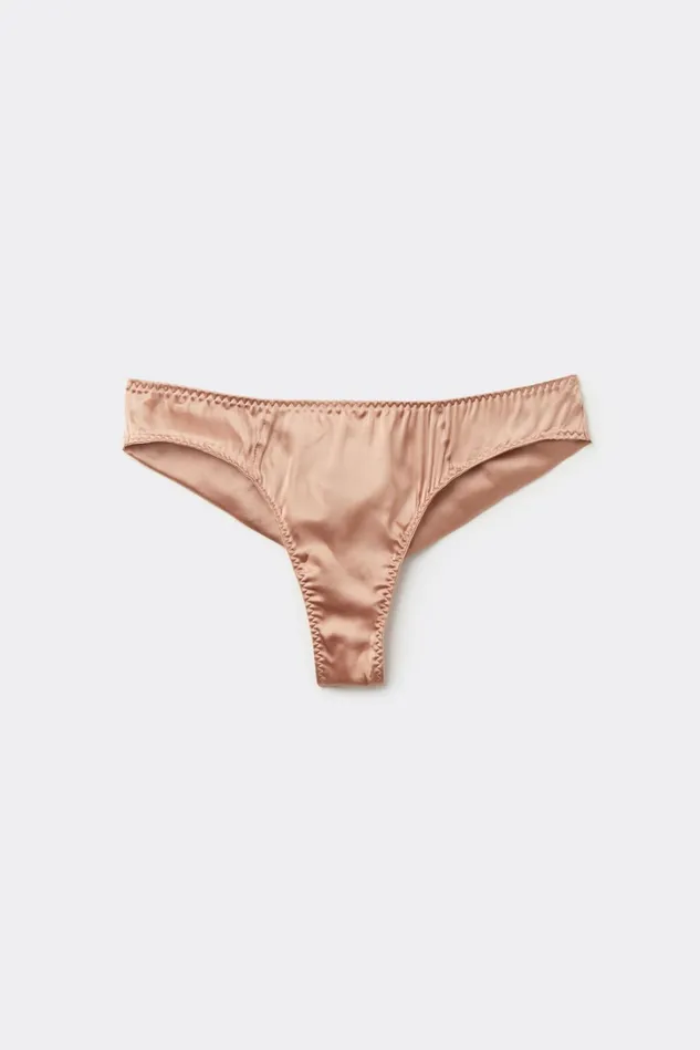 Intimissimi Brazilian Cut Women Silk Cheeky Briefs Natural 163i 8211 Satin Pink