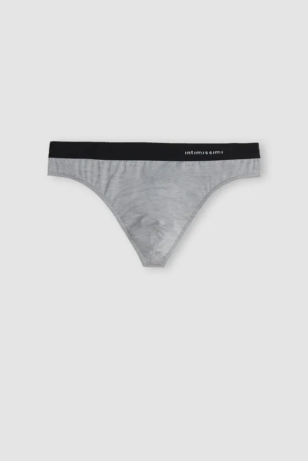 Intimissimi Briefs Men Logo Detailed Microfiber Thong Pale Grey 9958 8211 Light Grey Blend