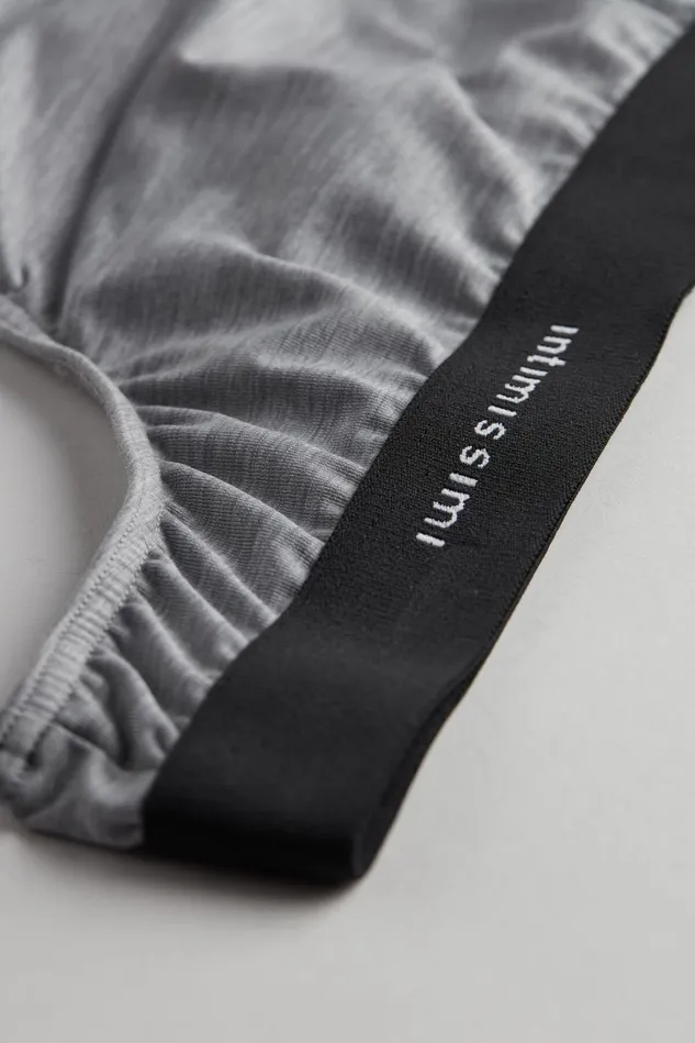 Intimissimi Briefs Men Logo Detailed Microfiber Thong Pale Grey 9958 8211 Light Grey Blend