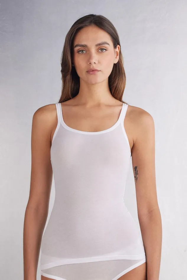 Intimissimi Camisoles Tank Tops Women Ultralight Cotton Top White 001 8211 White