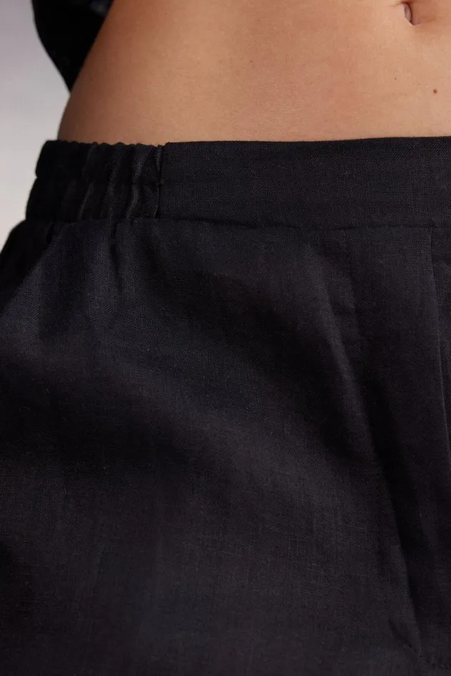 Intimissimi Leggings Pants Women Linen Cloth Pants Black 019 8211 Black
