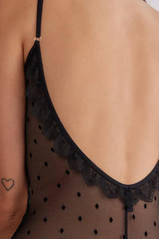 Intimissimi Lingerie Bodysuits Women Winter Of Love Tulle Bodysuit Black 019 8211 Black