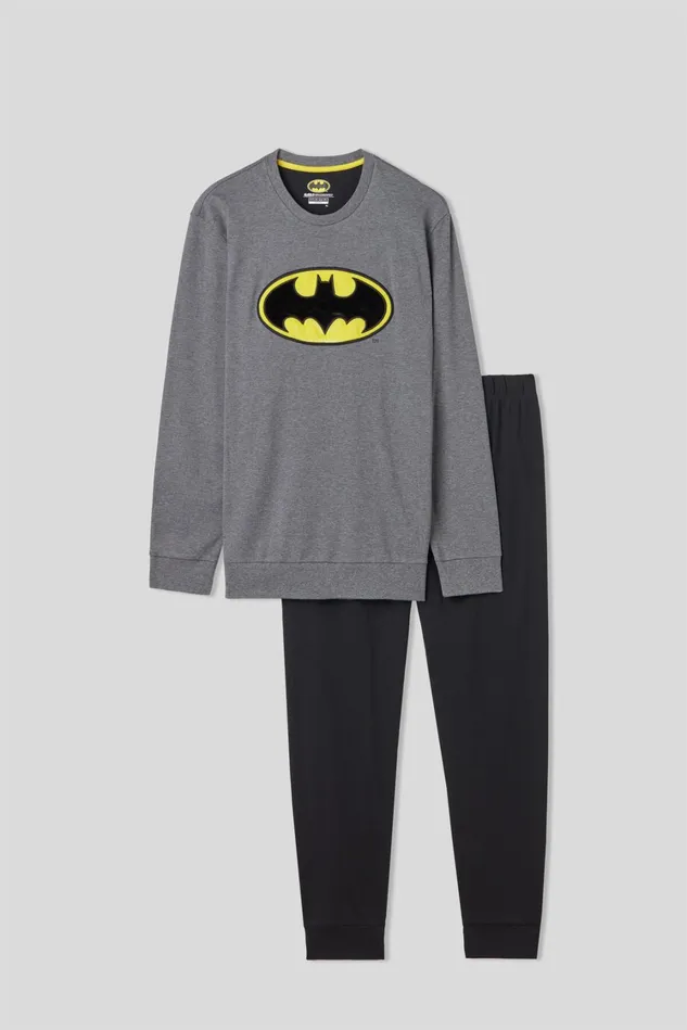 Intimissimi Long Pajamas Men Dc Comics Batman Full Length Pajamas In Cotton Dark Grey 5227 8211 Heathered Graphite Grey