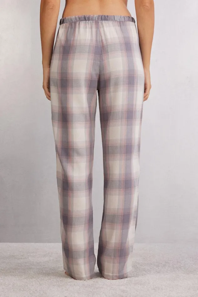 Intimissimi Long Pajamas Women Luxury Comfort Cloth Pants Grey 779j 8211 Tartan Grey