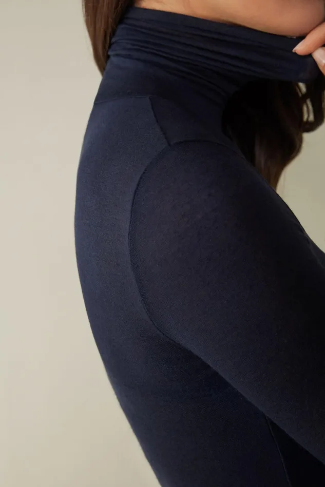 Intimissimi Long Sleeve Tops Women Modal Cashmere Ultralight HighNeck Top Blue 1467 8211 Intense Blue