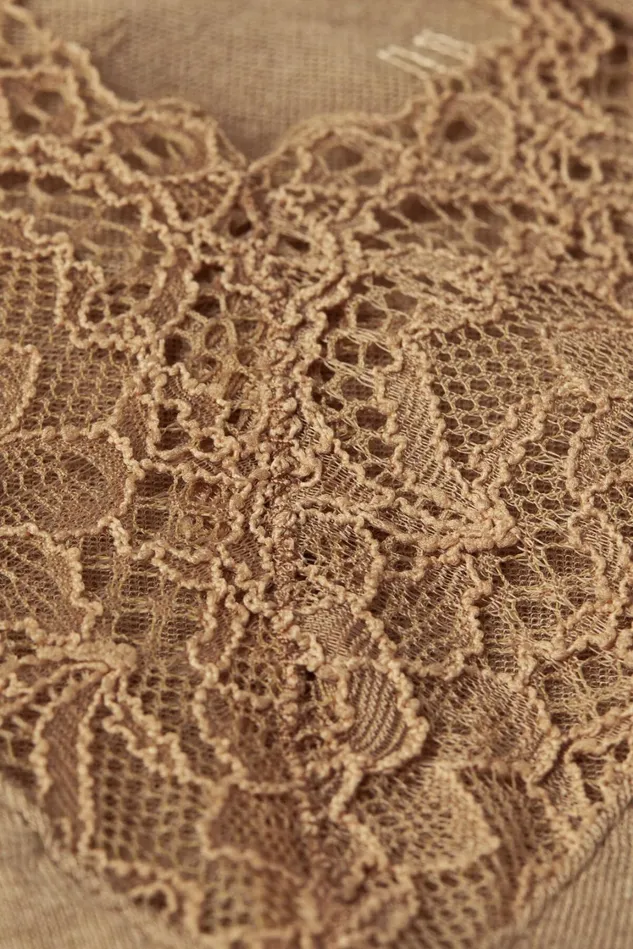 Intimissimi Long Sleeve Tops Women Modal Cashmere Ultralight Long Lace Shirt Brown 233i 8211 Toffee Brown