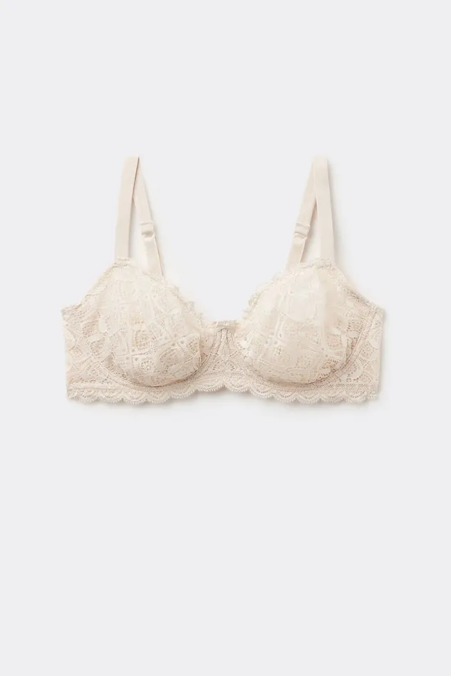 Intimissimi NonPadded Women Daniela Balconette Bra In Lace Natural 2280 8211 Avorio Crema