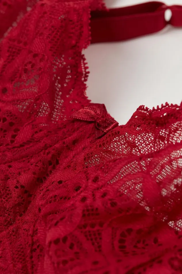 Intimissimi NonPadded Women Daniela Balconette Bra In Lace Red 1473 8211 Rosso