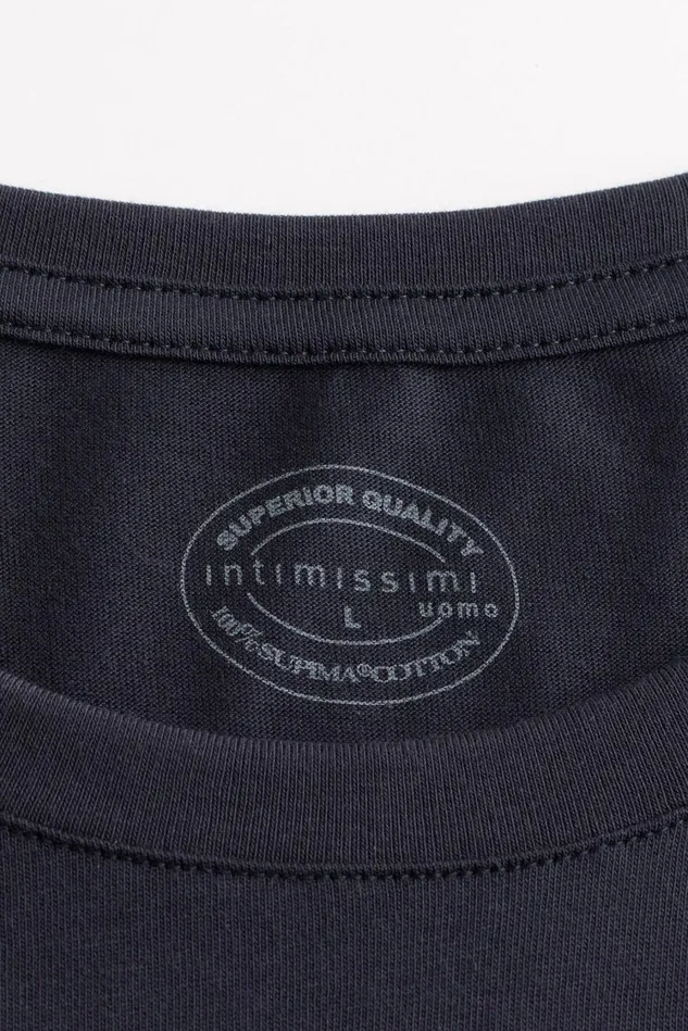 Intimissimi Pajama Separates Men Superior Cotton TShirt 800 8211 Blu Notte