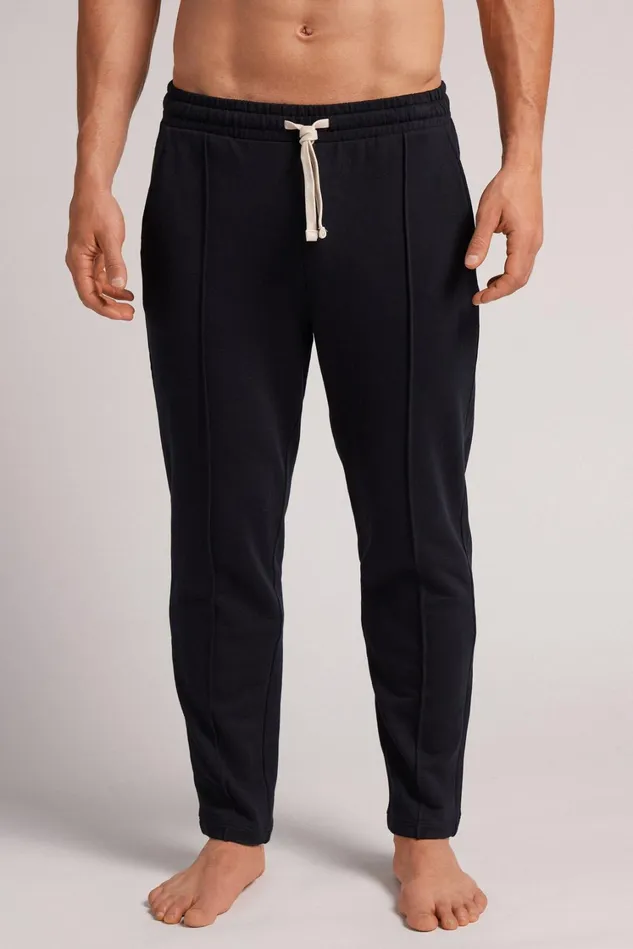 Intimissimi Pants Men Full Length Cotton Sweatpants With Rib Black 019 8211 Black