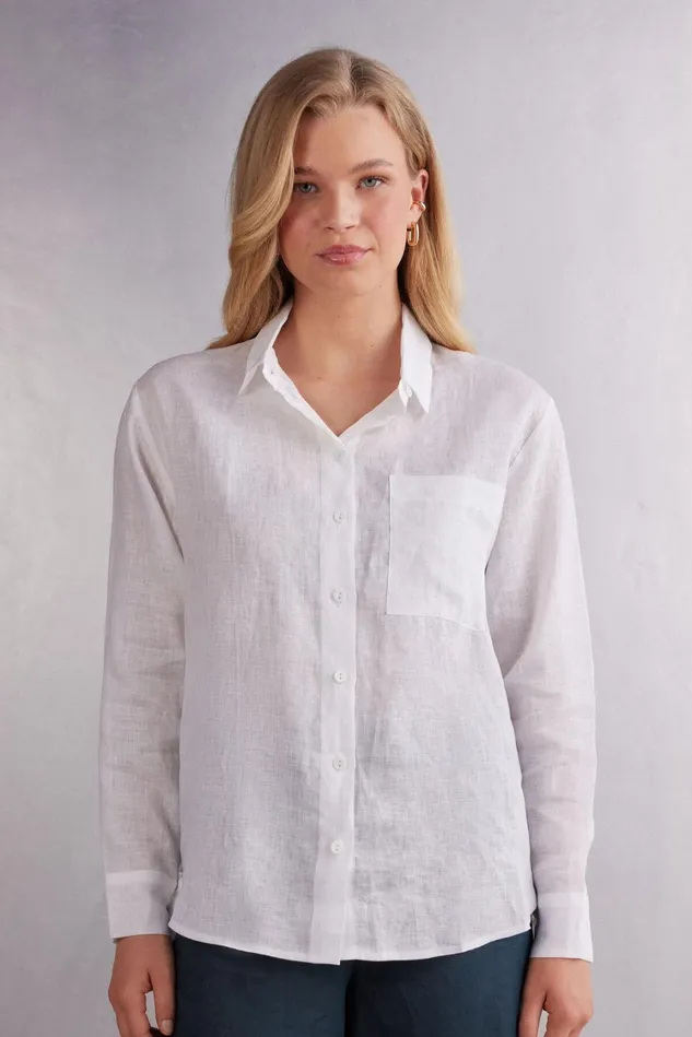 Intimissimi Shirts Women Linen Cloth Shirt White 001 8211 White