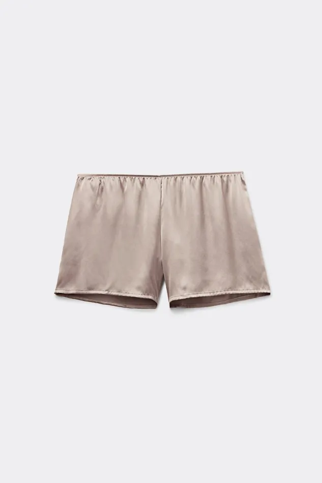 Intimissimi Short Pajamas Women Smooth SilkSatin Shorts Natural 651i 8211 Powder Beige