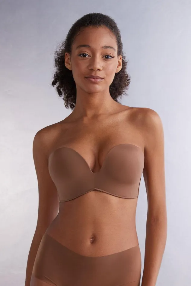 Intimissimi Strapless Bandeau Women Laura Bandeau Bra In Ultralight Microfiber Natural 502i 8211 Caramel Intimissimi Strapless Bandeau Women Laura Bandeau Bra In Ultralight Microfiber Natural 502i 8211 Caramel