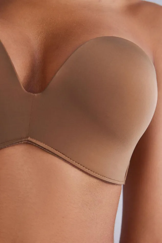 Intimissimi Strapless Bandeau Women Laura Bandeau Bra In Ultralight Microfiber Natural 502i 8211 Caramel