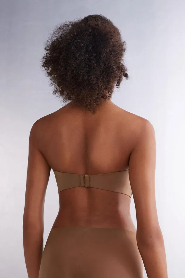 Intimissimi Strapless Bandeau Women Laura Bandeau Bra In Ultralight Microfiber Natural 502i 8211 Caramel
