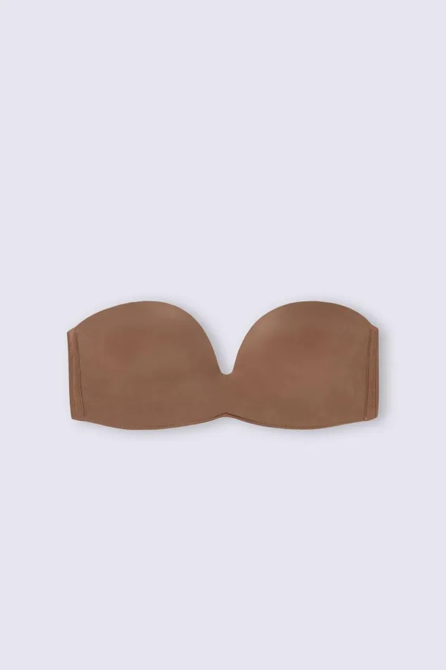 Intimissimi Strapless Bandeau Women Laura Bandeau Bra In Ultralight Microfiber Natural 502i 8211 Caramel