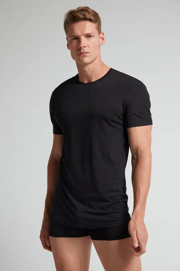 Intimissimi TShirts Polos Men Extrafine Superior Cotton TShirt Black 019 8211 Black