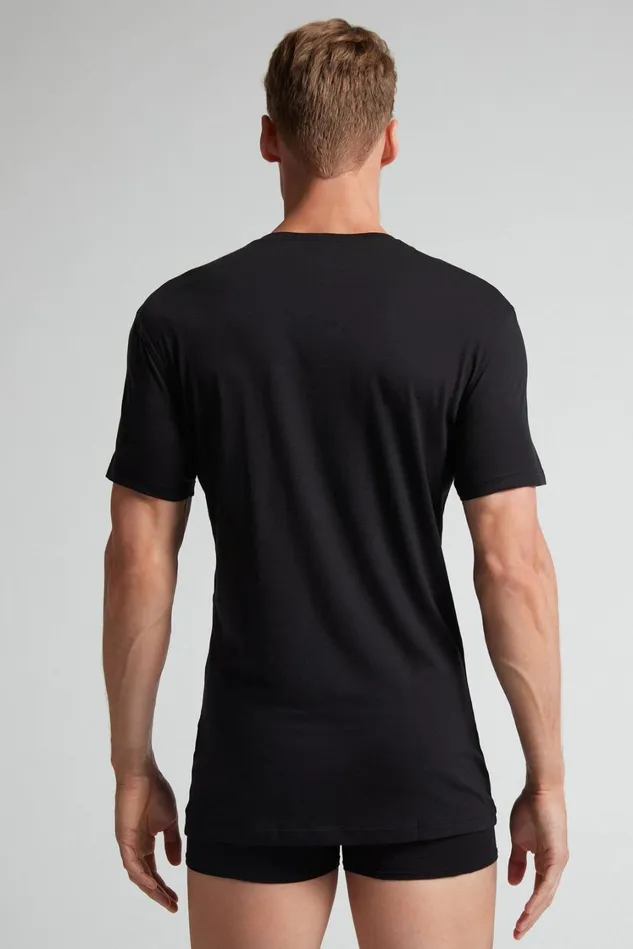 Intimissimi TShirts Polos Men Extrafine Superior Cotton TShirt Black 019 8211 Black