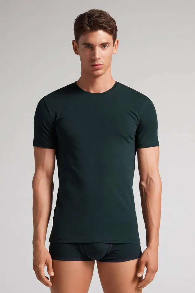 Intimissimi TShirts Polos Men Stretch Superior Cotton TShirt Green 132j 8211 Verde Scuro Intimissimi TShirts Polos Men Stretch Superior Cotton TShirt Green 132j 8211 Verde Scuro