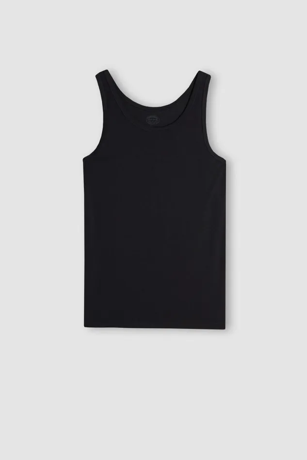 Intimissimi Tank Tops Undershirts Men Round Neck Tank Top In Stretch Superior Cotton Black 019 8211 Black