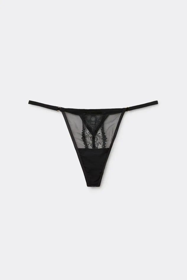 Intimissimi Thongs GStrings Women A Timeless Night String Thong Black 019 8211 Black