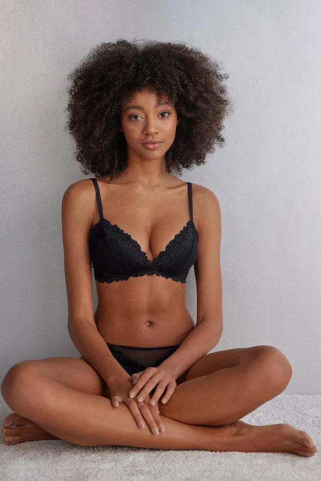 Intimissimi Triangle Women Pretty Flowers Tiziana Triangle Bra Black 019 8211 Black