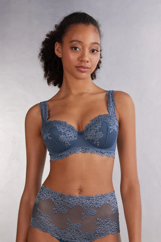 Intimissimi Underwire Women Pretty Flowers Sofia Balconette Bra Blue 658j 8211 Lapis Blue Intimissimi Underwire Women Pretty Flowers Sofia Balconette Bra Blue 658j 8211 Lapis Blue