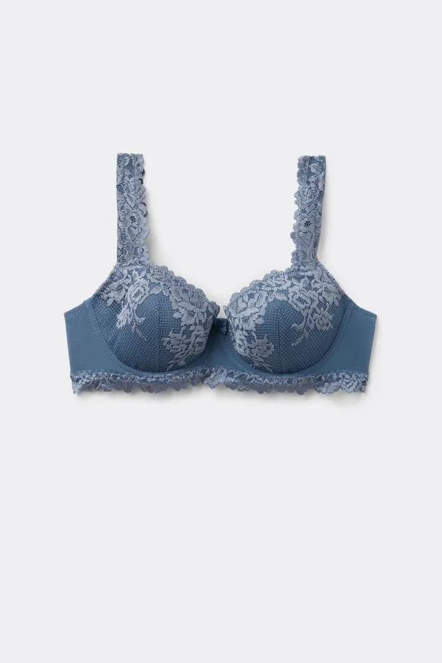 Intimissimi Underwire Women Pretty Flowers Sofia Balconette Bra Blue 658j 8211 Lapis Blue