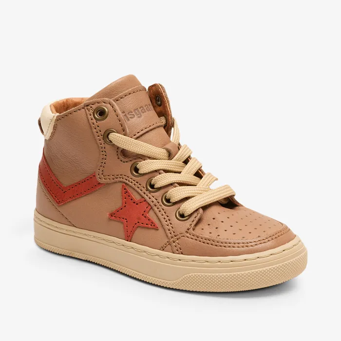 isak almond Brown Sneakers bisgaardshoes KIDS