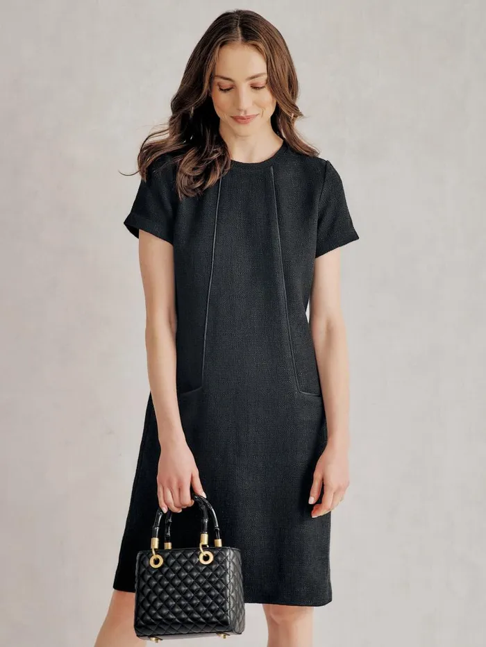 JMcLaughlin Ada Tweed Dress Black Women Dresses