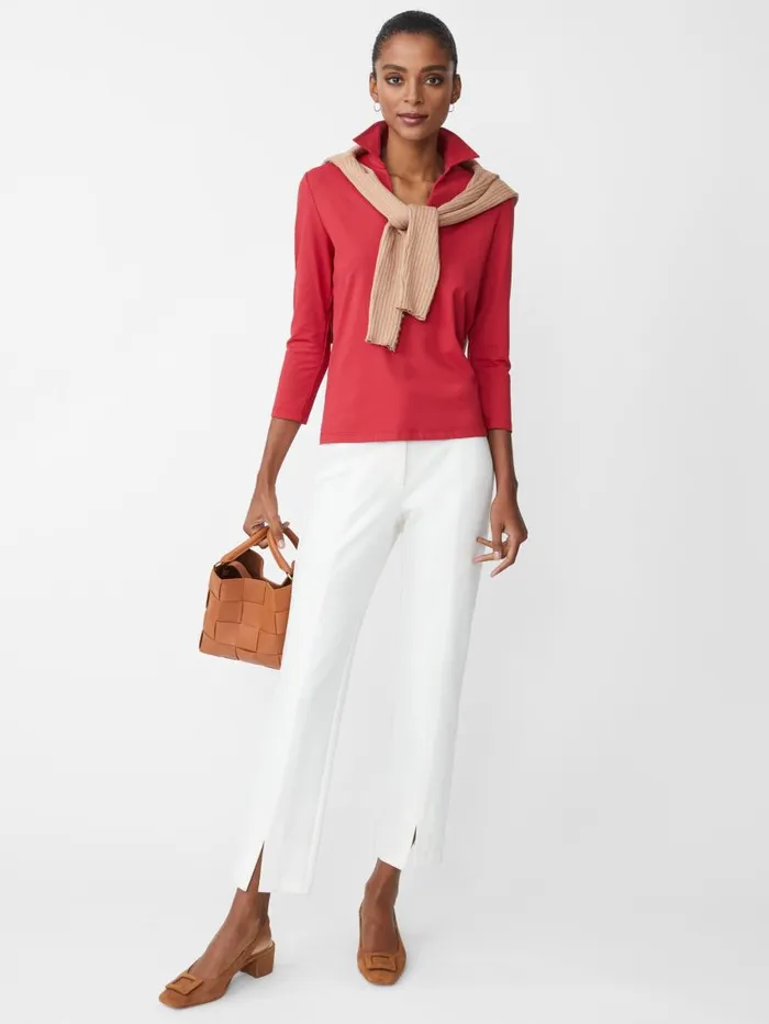 JMcLaughlin Aida 34 Sleeve Top Fete Red Women Shirts and Tops JMcLaughlin Aida 34 Sleeve Top Fete Red Women Shirts and Tops