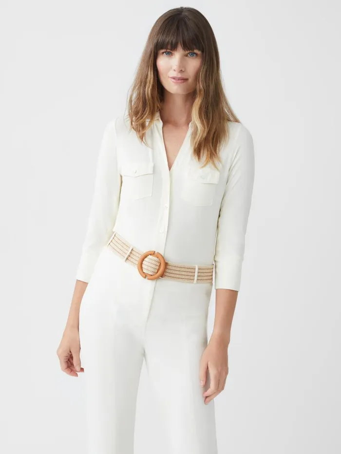 JMcLaughlin Brynn Lyford Jersey Shirt Off White Women Shirts and Tops JMcLaughlin Brynn Lyford Jersey Shirt Off White Women Shirts and Tops