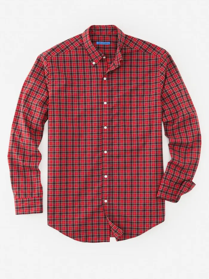 JMcLaughlin Collis Classic Fit Shirt In Plaid Navygreenred Men Shirts JMcLaughlin Collis Classic Fit Shirt In Plaid Navygreenred Men Shirts