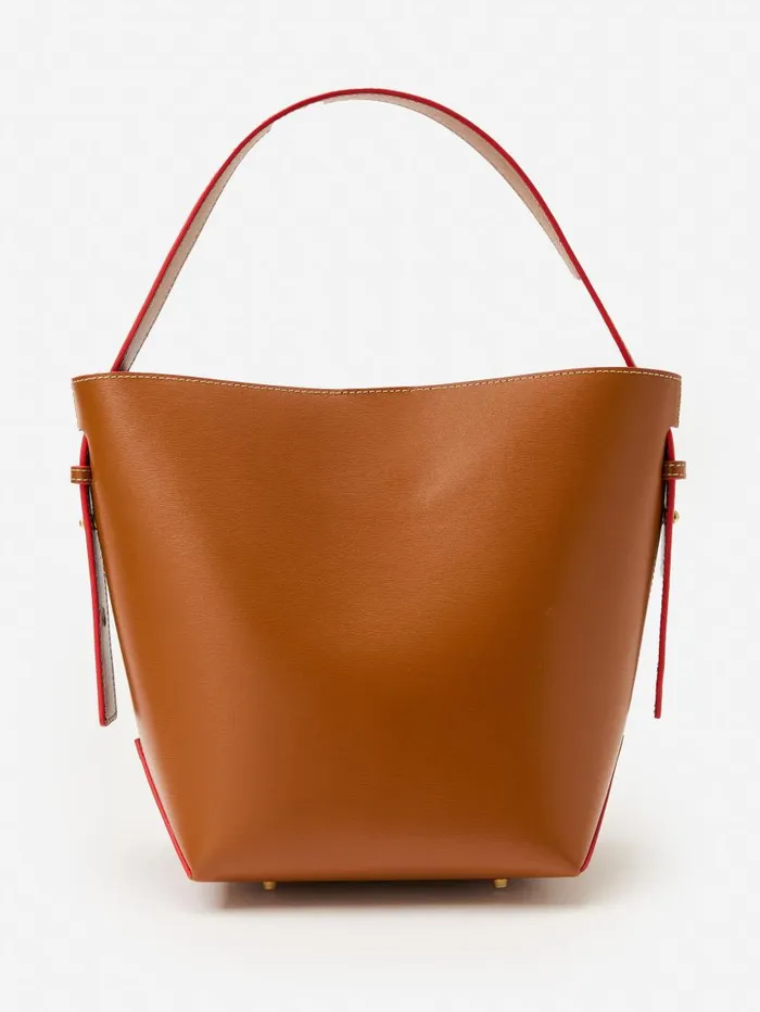 JMcLaughlin Crawford Leather Bucket Bag Vachetta WomenMen Mini Totes and Crossbody Bags
