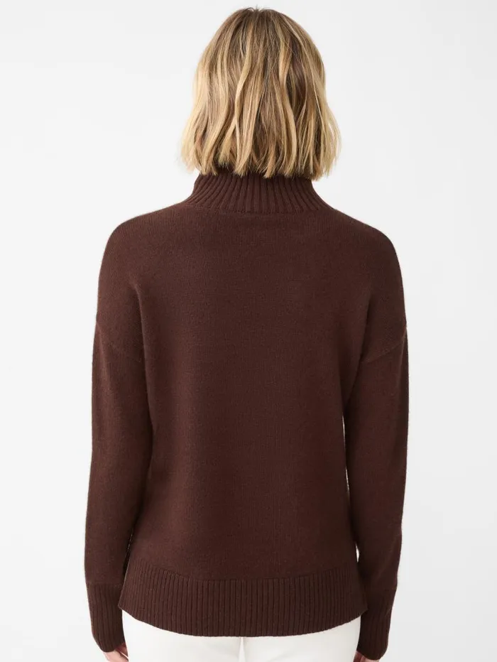 JMcLaughlin Dina Cashmere Turtleneck Chocolate Brown Women Sweaters JMcLaughlin Dina Cashmere Turtleneck Chocolate Brown Women Sweaters