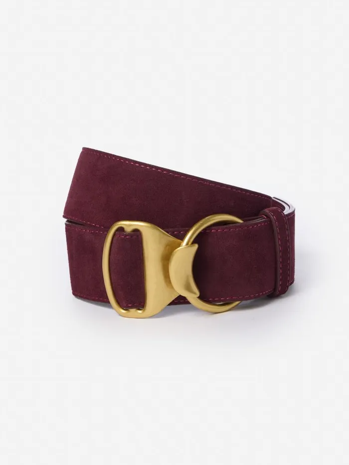 JMcLaughlin Isobel Suede Belt Burgundy Women Belts