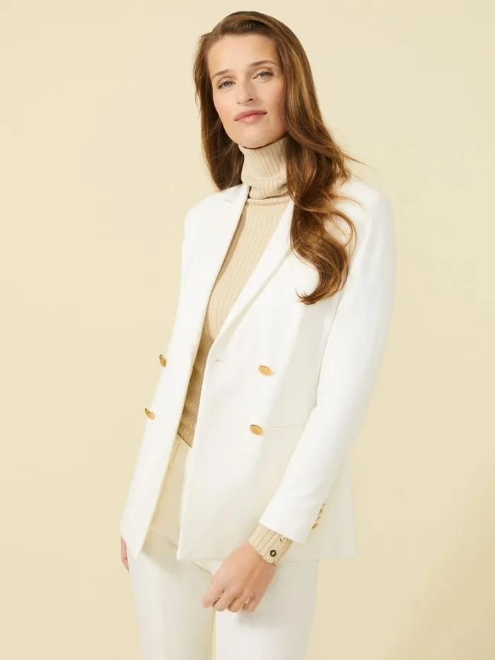 JMcLaughlin Marlowe Blazer Egret White Women Jackets and Outerwear JMcLaughlin Marlowe Blazer Egret White Women Jackets and Outerwear