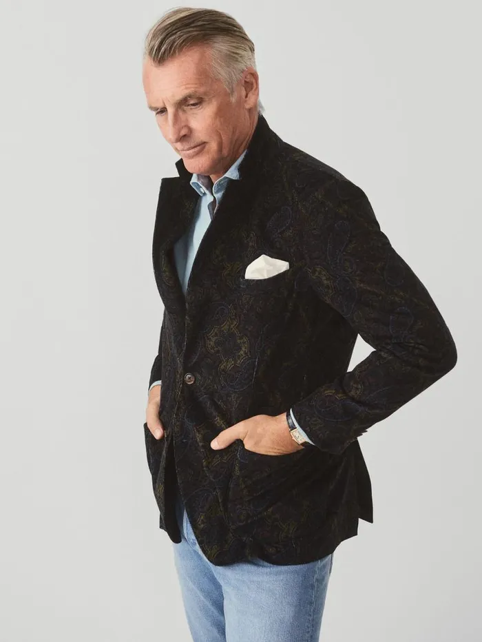JMcLaughlin McCown Sport Coat In Paisley Bluebrownyellowred Men Jackets and Outerwear JMcLaughlin McCown Sport Coat In Paisley Bluebrownyellowred Men Jackets and Outerwear