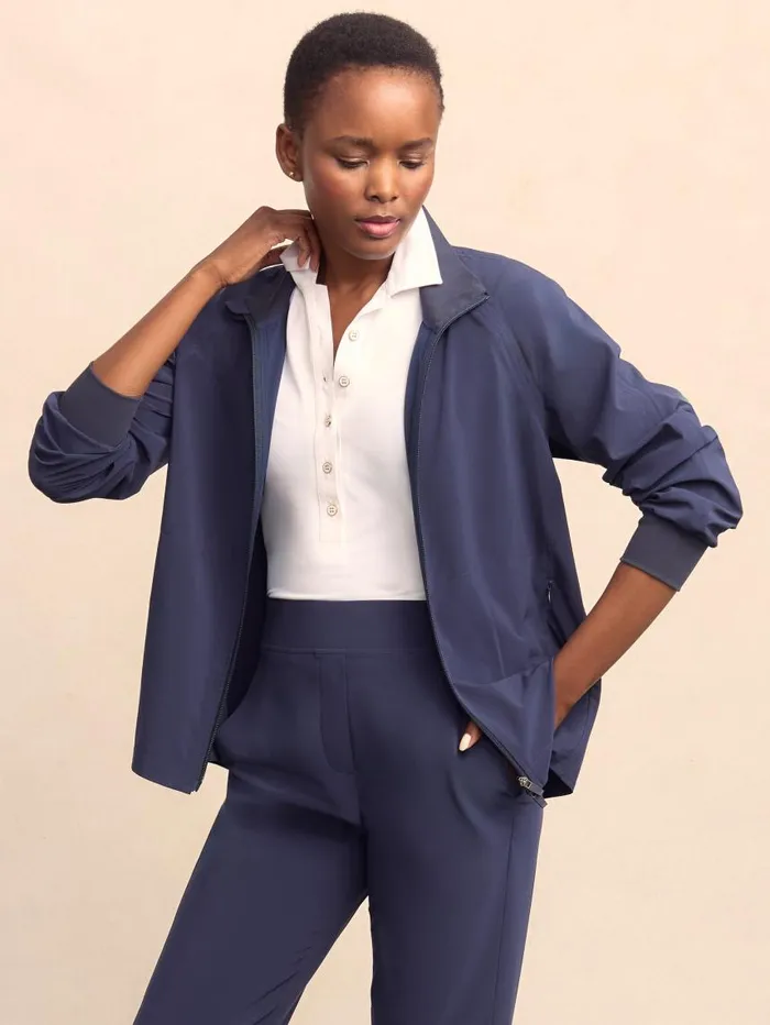 JMcLaughlin Mikaela Performance Jacket Navy Women Jackets and Outerwear