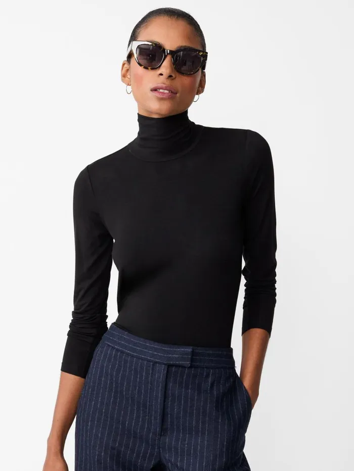 JMcLaughlin Nadia Turtleneck Black Women Shirts and Tops