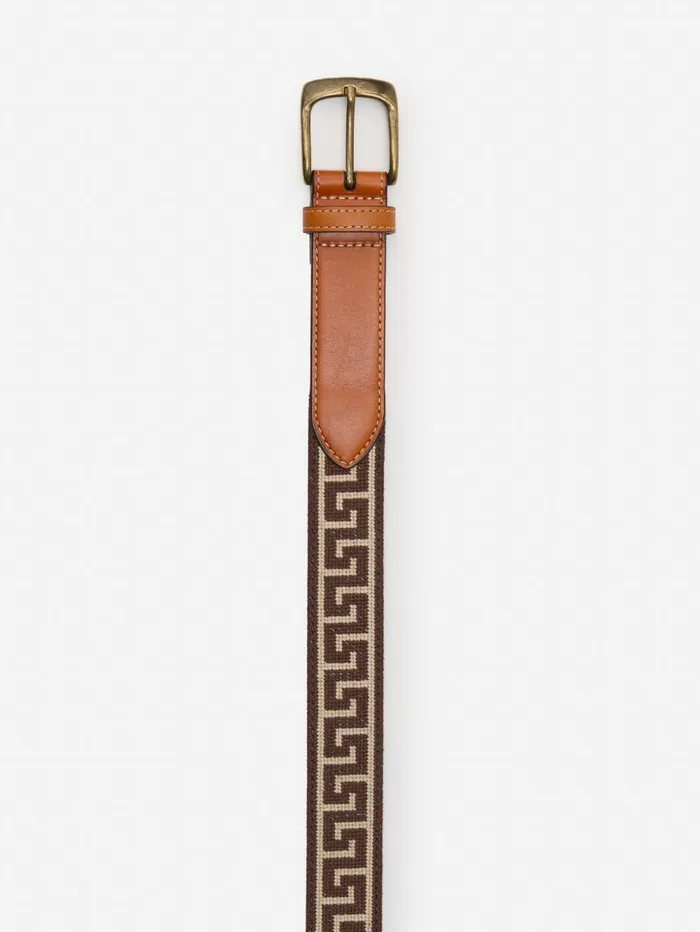 JMcLaughlin Needlepoint Belt In Greek Key Dark Brownbrown Men Belts JMcLaughlin Needlepoint Belt In Greek Key Dark Brownbrown Men Belts