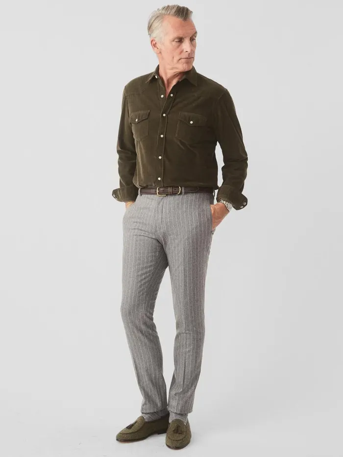 JMcLaughlin Oxford Pants In Pinstripe Graywhite Men Pants JMcLaughlin Oxford Pants In Pinstripe Graywhite Men Pants