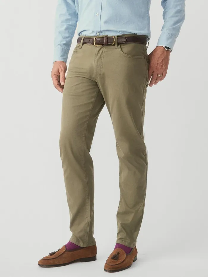 JMcLaughlin Parker 5Pocket Straight Pants Olive Men Pants